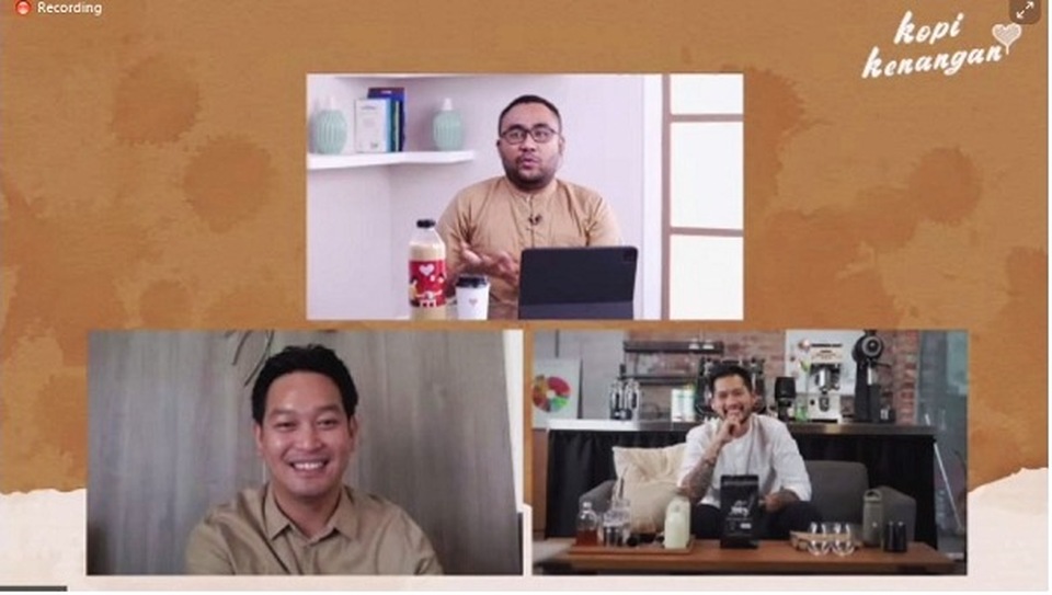 Konferensi pers virtual Kopi Kenangan, Rabu (21/4).