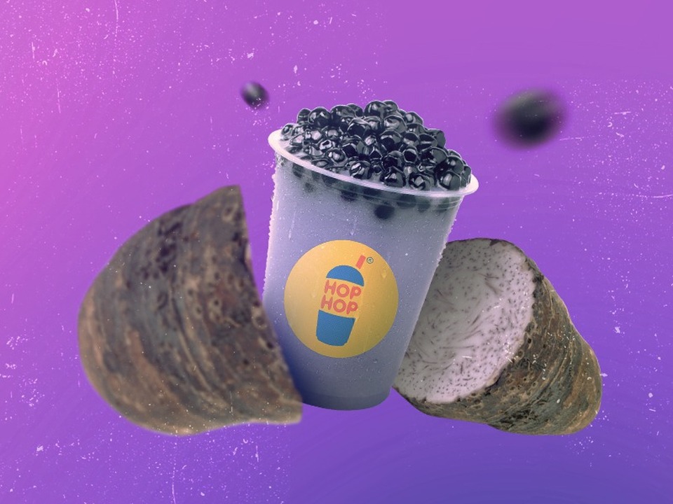 Minuman Boba rasa Taro dari Hop Hop 