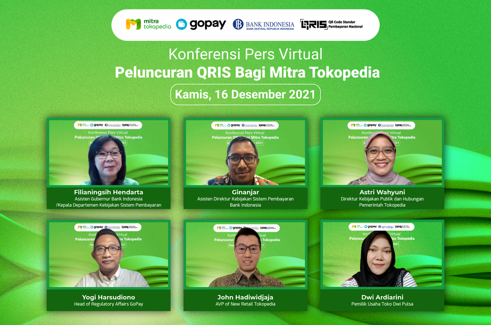 Acara pengumuman Tokopedia dan GoPay Implementasikan QRIS di Warung Mitra Tokopedia. (IST)