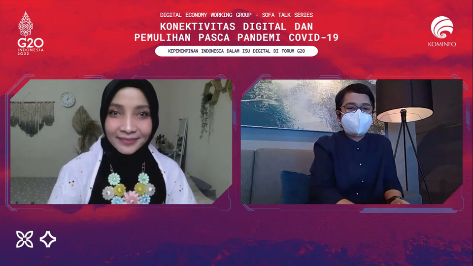 Sekjen Kemenkominfo yang juga Chair DEWG G20 2022 Mira Tayyiba (kanan). (IST)