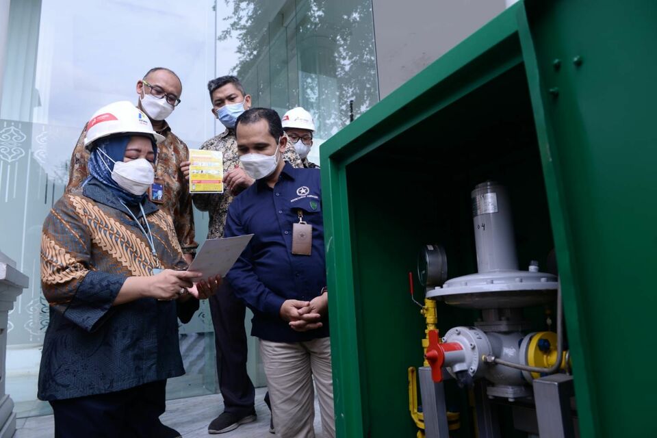 Penyaluran gas perdana (Gas In) di Istana Negara, Rabu 9 Maret 2022. (Foto: Dok. PGN)	