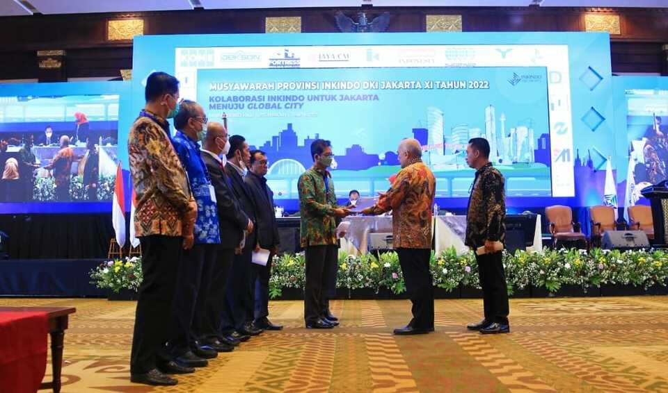 Ketua DPP Ikatan Nasional Konsultan Indonesia DKI Jakarta DKI Jakarta, Imam Hartawan saat terpilih kembali dalam Musprov Inkindo DKI Jakarta XI Tahun 2022.