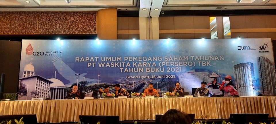 PT Waskita Karya (Persero) Tbk (WSKT) menggelar Rapat Umum Pemegang Saham Tahunan (RUPST) di Jakarta, Kamis (16/6/2022). Foto : Muawwan Daelami