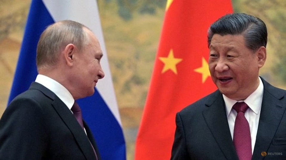 Presiden Rusia Vladimir Putin bertemu dengan Presiden TIongkok Xi Jinping di Beijing, Tiongkok pada 4 Februari 2022. (FOTO: Reuters/Aleksey Druzhinin)