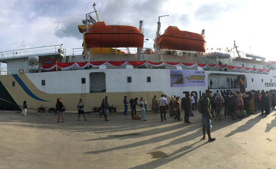 Peresmian penggunaan kapal perintis baru KM Sabuk Nusantara 89 di Pelabuhan Pantoloan, Palu, Sulawesi Tengah, Sabtu (27/8/2022). Foto: Kemenhub