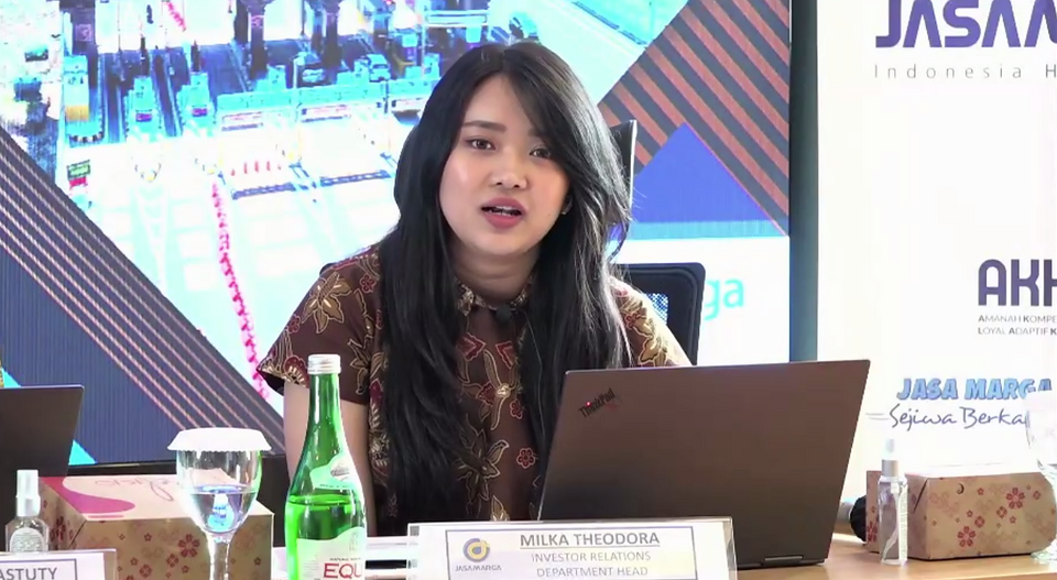Investor Relations Department Head Jasa Marga Milka Theodora. (Tangkapan layar)
