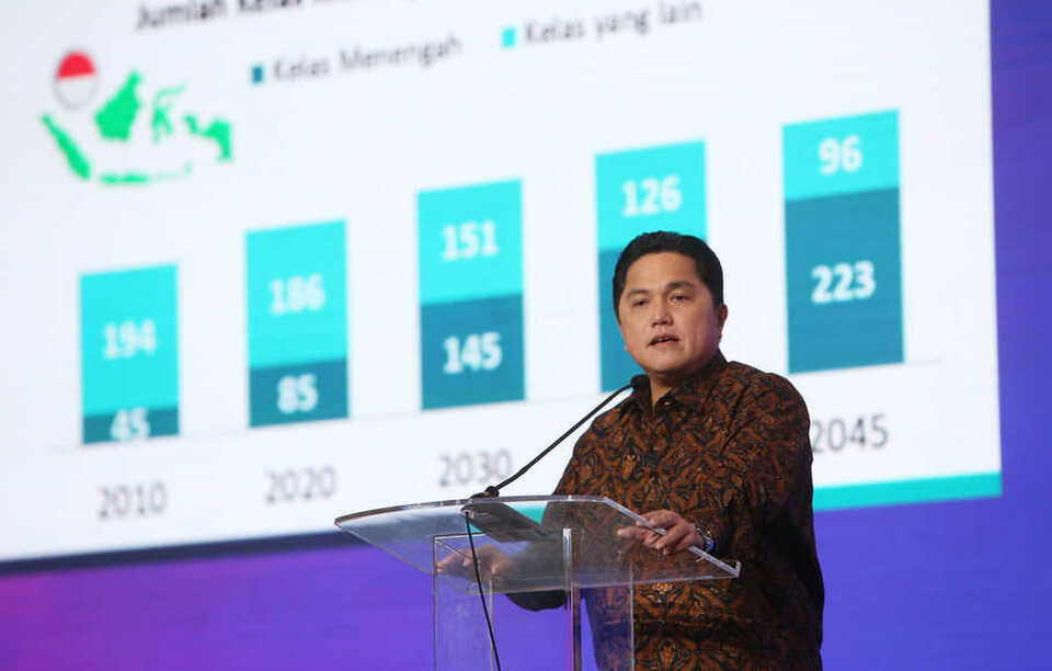 Menteri BUMN Erick Thohir saat Investor Daily Summit 2022, di Jakarta, Selasa, 11 Oktober 2022. (BeritaSatu Photo/Mohammad Defrizal)