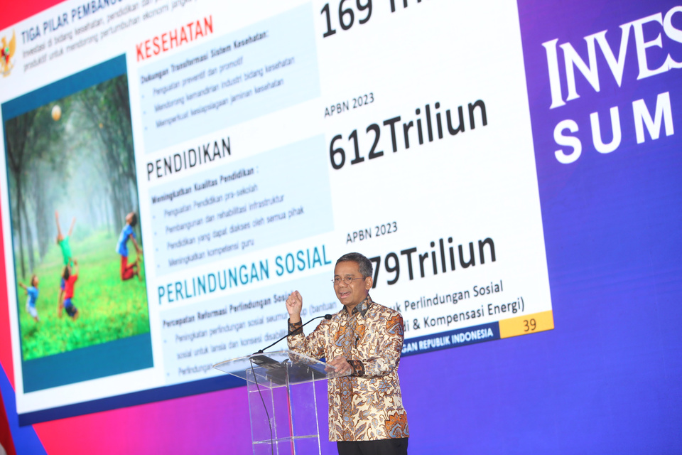 Wakil Menteri Keuangan Suahasil Nazara saat Investor Daily Summit 2022, di Jakarta, Rabu, 12 Oktober 2022. BeritaSatu Photo/Mohammad Defrizal