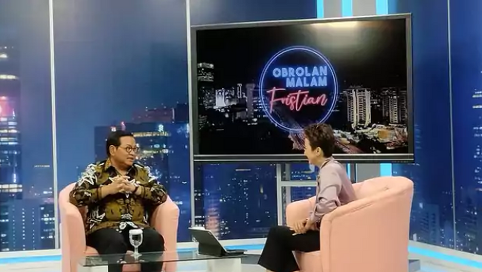 Sekretaris Kabinet, Pramono Anung saat hadir menjadi bintang tamu dalam "Obrolan Malam Fristian" di BTV. (Foto: Beritasatu.com/Stefany Wijaya)