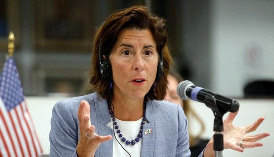 Menteri Perdagangan Amerika Serikat (AS) Gina Raimondo berbicara selama Pertemuan Tahunan Kedua Dialog Ekonomi Tingkat Tinggi di Mexico City, Meksiko pada 12 September 2022. (Foto: ANTARA/REUTERS/Raquel Cunha/am)