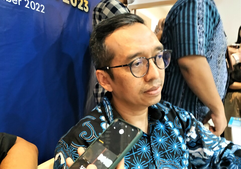 Analis Kebijakan Ahli Madya Pusat Kebijakan Ekonomi Makro Badan Kebijakan Fiskal Kementerian Keuangan Rahadian Zulfadin dalam acara Indef School of Political Economy di ITS Tower Jakarta pada Rabu (14/12/2022).