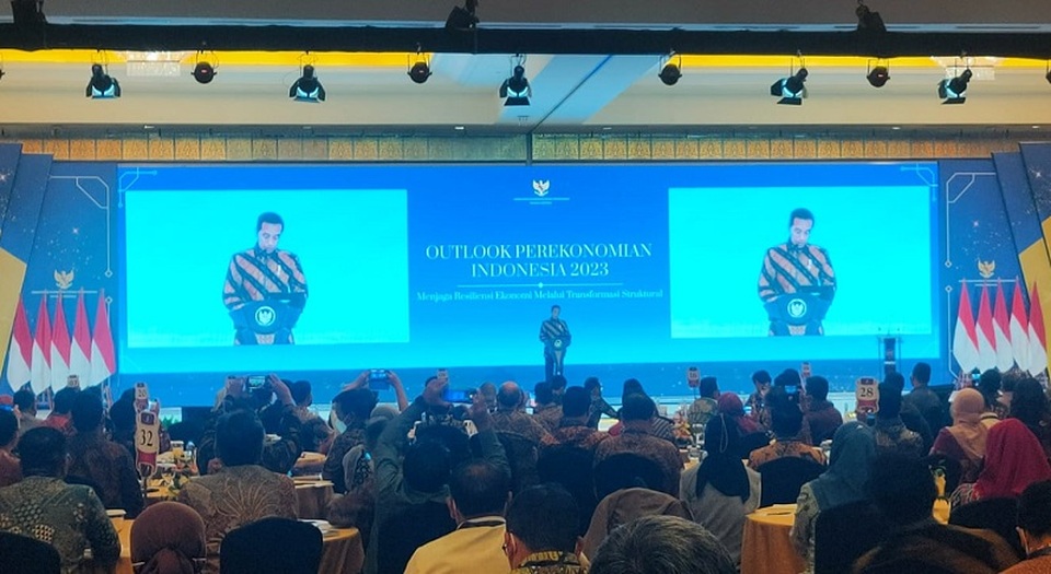 Presiden Jokowi dalam Outlook Perekonomian Indonesia 2023, Menjaga Resiliensi melalui Transformasi Struktural, Rabu (21/12/2022).