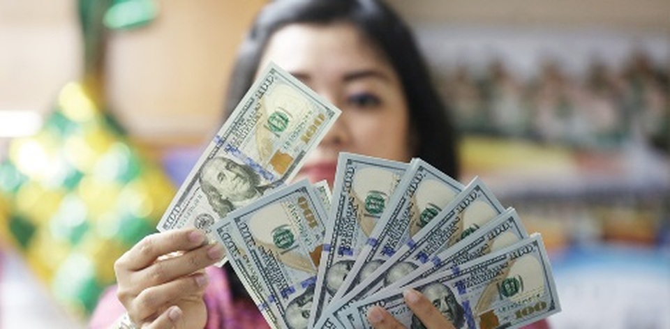 Teller menghitung mata uang dolar AS di salah satu money changer di Jakarta. Foto ilustrasi:  Investor Daily/DAVID GITA ROZA