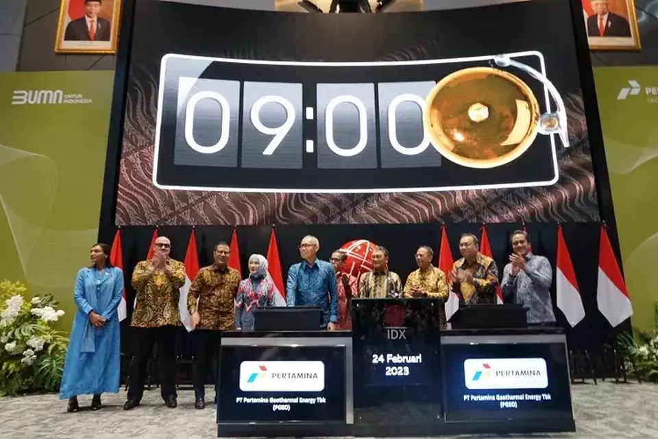 Seremoni pencatatan perdana saham Pertamina Geothermal (PGEO). (Ist)