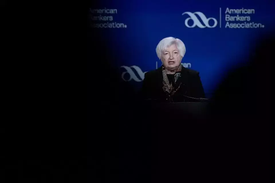 Mantan menteri keuangan Amerika Serikat (AS) Janet Yellen pada 21 Maret 2023. (Foto: Jim WATSON / AFP)