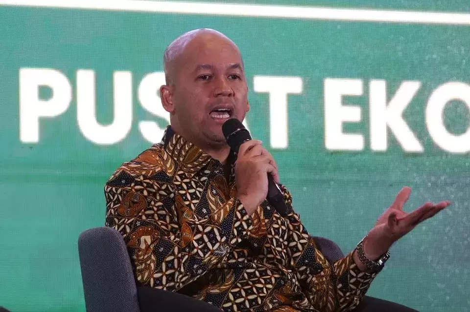 Direktur Keuangan dan Strategi BSI Ade Cahyo Nugroho di sela acara Ramadan Insight bertajuk Indonesia Pusat Ekonomi Syariah Mendorong Literasi dan Inklusi Keuangan Syariah, di Jakarta, Kamis (30/3/2023). (B-Universe Photo/Mohammad Defrizal)