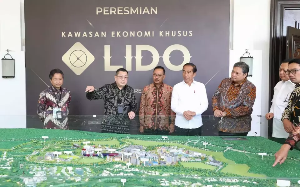 Presiden Joko Widodo (Jokowi) meresmikan Kawasan Ekonomi Khusus (KEK) Lido yang berlokasi di Desa Watesjaya, Kecamatan Cigombong, Kabupaten Bogor, Jawa Barat, Jumat (31/03/2023). 