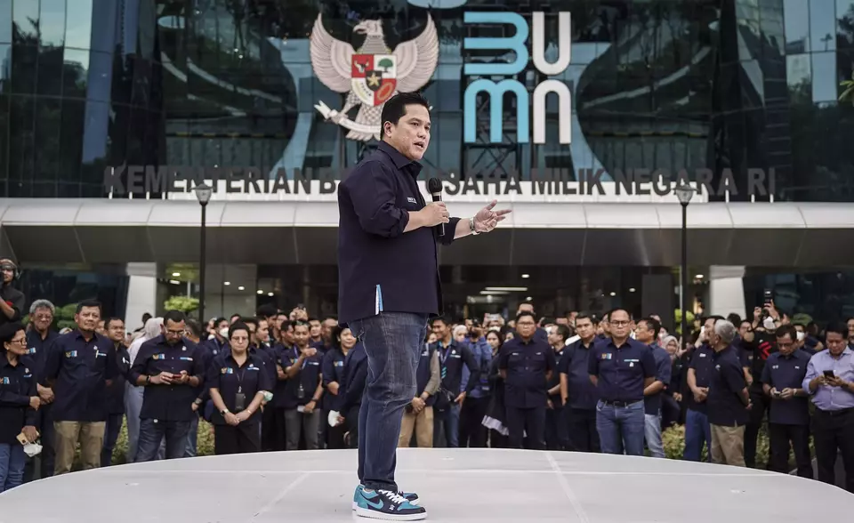 Menteri BUMN Erick Thohir. (ANTARA FOTO/Dhemas Reviyanto/hp)