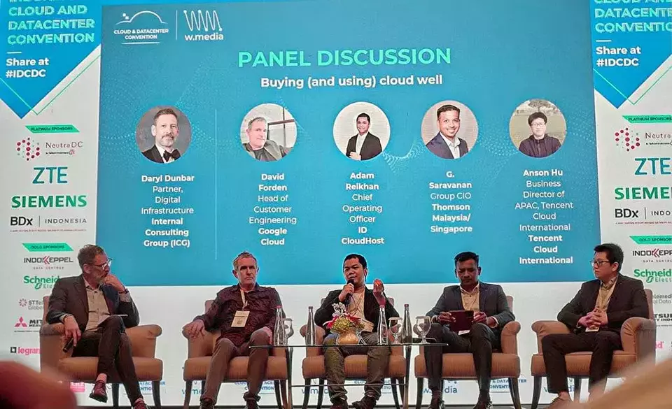 Acara Data Center and Cloud Convention 2023 di Jakarta, Kamis (11/5/2023).