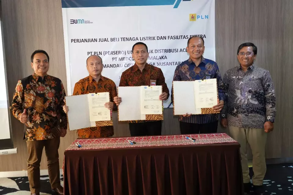 kerja sama  PT Medco Energi Internasional Tbk melalui anak perusahaan PT Medco E&P Malaka (Medco E&P) dan PT PLN Unit Induk Distribusi (UID) Aceh. 