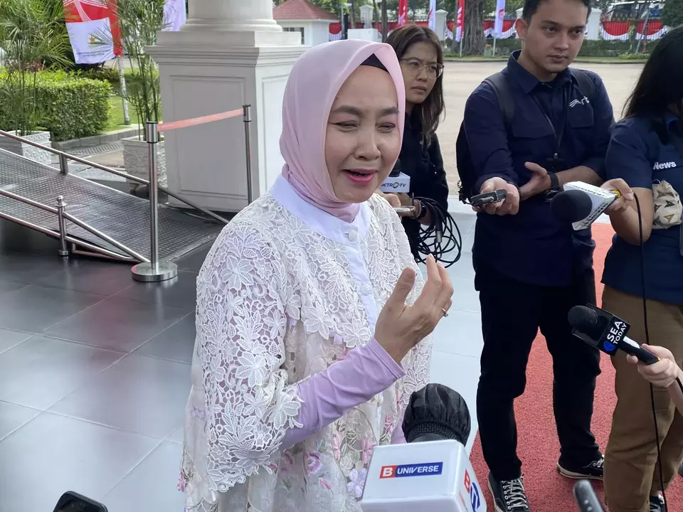 Kepala Badan Meteorologi, Klimatologi, dan Geofisika (BMKG) Dwikorita Karnawati di Istana Kepresidenan Jakarta, pada Rabu (9/8/2023). (Ichsan Ali)