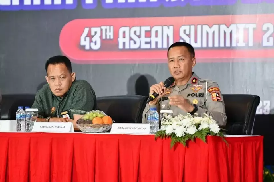 Direktur Penegakkan Hukum (Dirgakkum) Korlantas Polri, Brigjen Pol. Aan Suhanan pada Selasa (29/8/2023). Kepolisian RI (Polri) bersama TNI mempersiapkan pengamanan dan pengawalan bagi delegasi Konferensi Tingkat Tinggi (KTT) ke-43 ASEAN yang akan digelar pada 5-7 September 2023 di Jakarta.