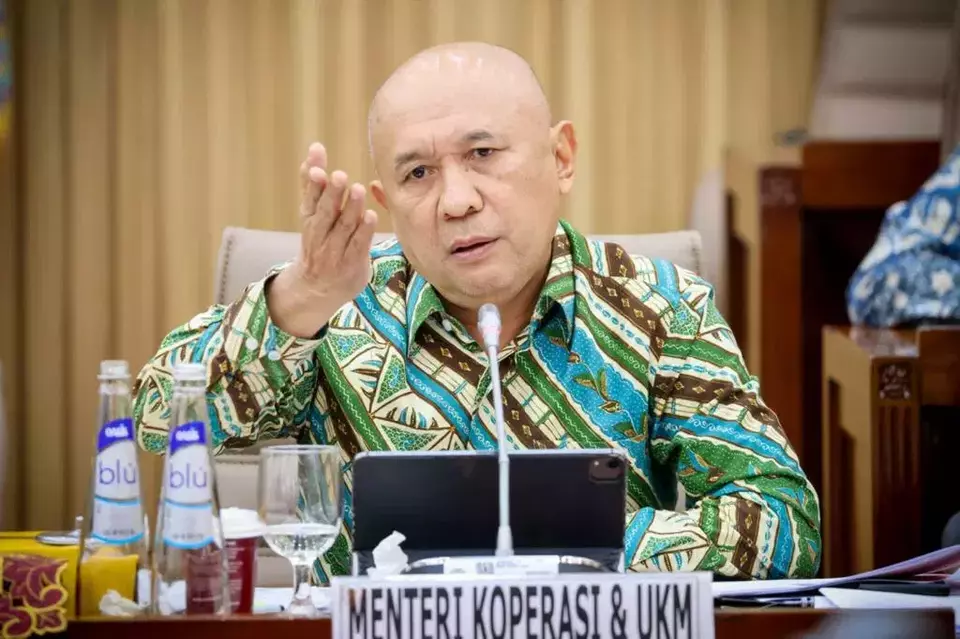 Menkop UKM Teten Masduki dalam Rapat Kerja Kementerian Koperasi dan UKM bersama Komisi VI DPR RI, dengan agenda pembahasan Penyesuaian RKA K/L Tahun Anggaran 2024 di Jakarta, Selasa (12/9). (Sumber: istimewa)