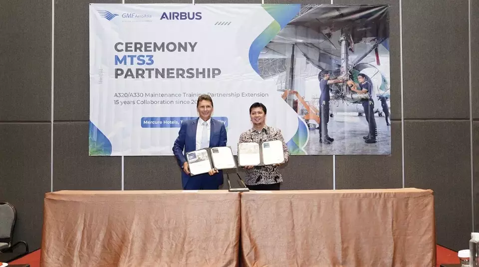 GMF AeroAsia (GMFI) memperbarui kerja sama dalam hal maintenance training service dengan Airbus. Ist
