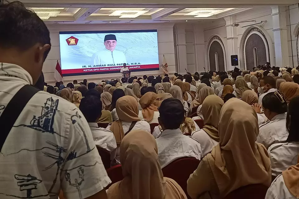 Acara halalbihalal DPD Gerindra DKI Jakarta, di Tavia Heritage Hotel, Jakarta Pusat, Kamis (9/5/2924). (B-Universe Photo/Yustinus Patris Paat)