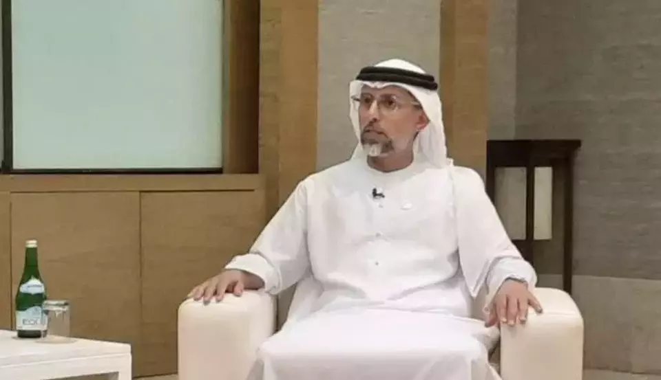 Menteri Energi dan Infrastruktur Uni Emirat Arab (UAE) Suhail Al-Mazroui dalam wawancara khusus bersama ANTARA di Nusa Dua, Badung, Bali pada Senin (20/5/2024). (Foto: ANTARA/Citro Atmoko)