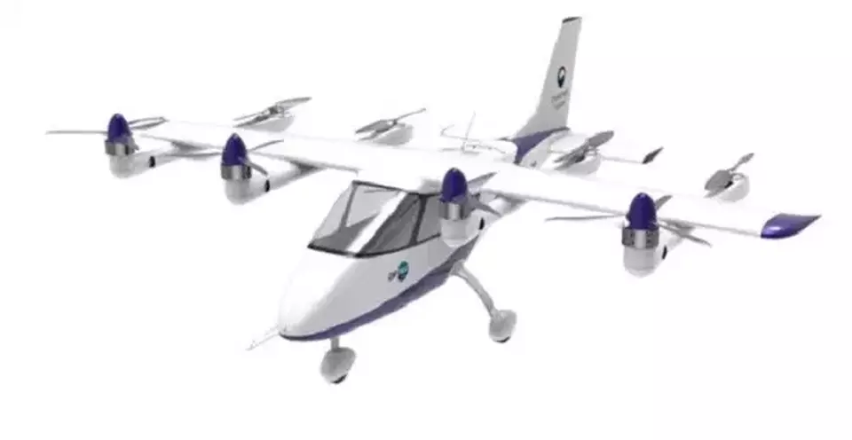 Sky taxi atau taksi terbang untuk IKN Nusantara telah tiba di Balikpapan, Kalimantan Timur, Rabu 29 Mei 2024. Rencananya akan dilakukan uji coba terbang perdana di Samarinda pada Juni 2024. (Sumber: Istimewa)