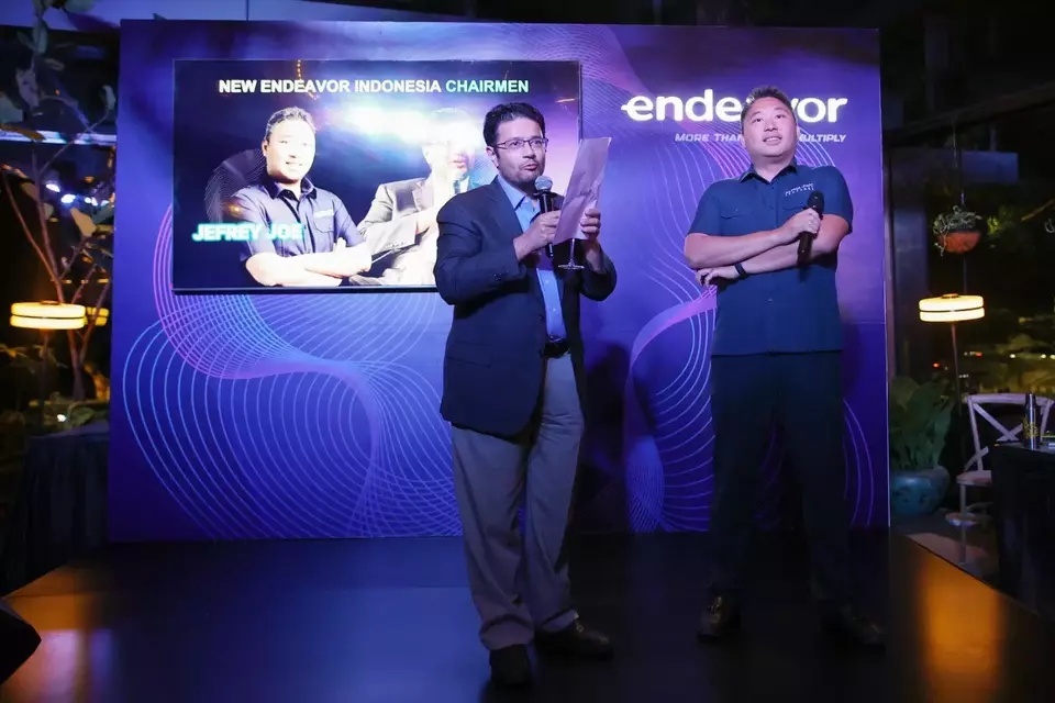 
(kiri-kanan) Nick Nash, co-Chairman Endeavor Indonesia bersama Jefrey Joe, co-Chairman Endeavor Indonesia dalam acara High Impact Celebration 2024. (Foto: Dok.PR)
