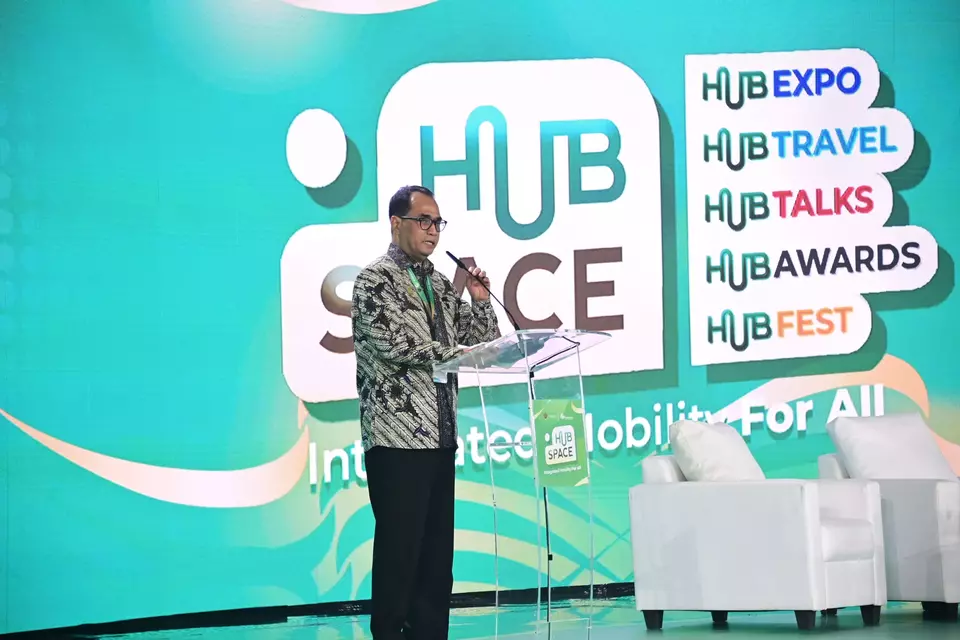 Menhub Budi Karya dalam acara Hub Talks: "Future Ready Aviation Professionals, Strategies for Achieving Indonesia Emas 2045", di Jiexpo Kemayoran, Jakarta, Sabtu (7/9). (Foto Dok Kemenhub)