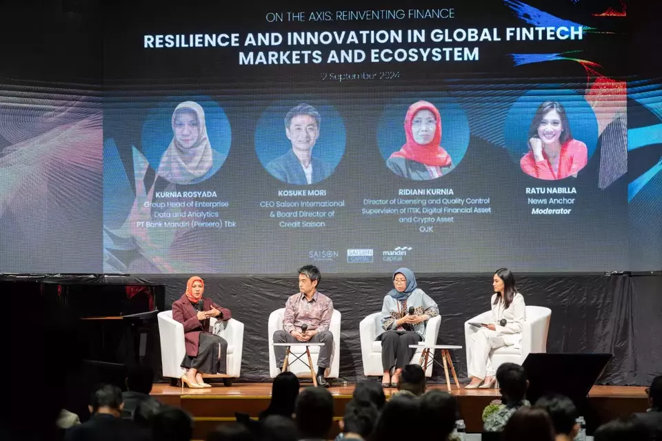 Mandiri Capital Indonesia (MCI) berkolaborasi dengan Saison International dan Saison Capital, menyelenggarakan konferensi fintech bertajuk 'On The Axis: Reinventing Finance', di Jakarta, belum lama ini. (Foto Ist)