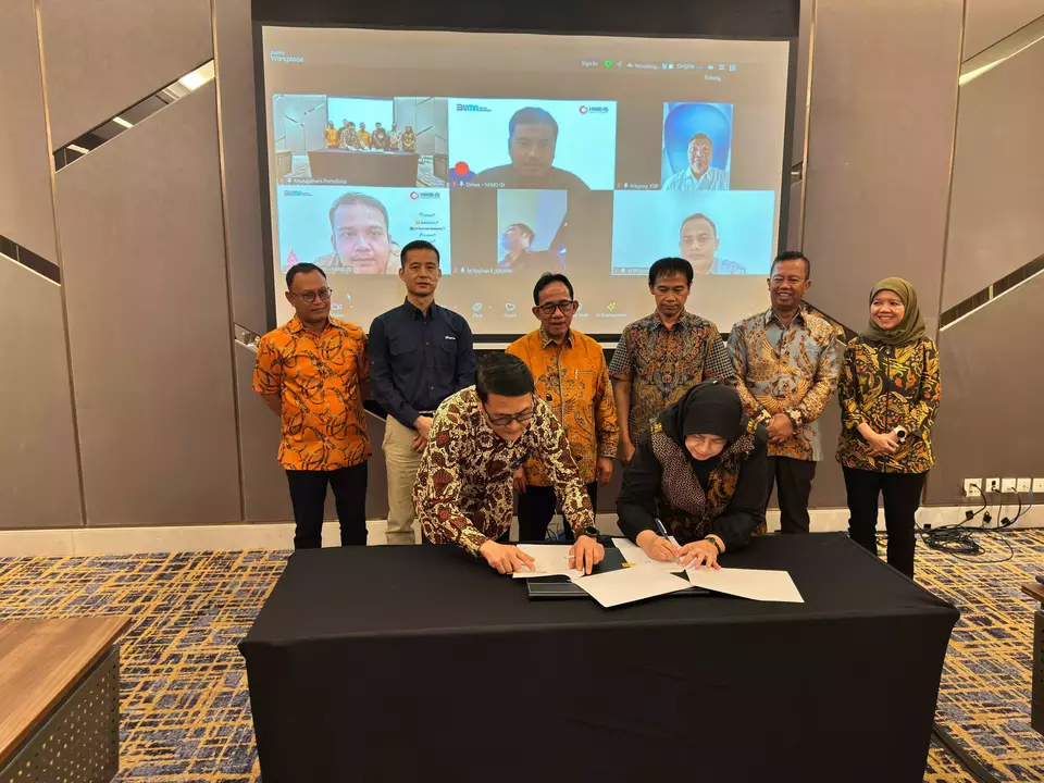 Penandatanganan Perjanjian Kerja Sama HBAP dan BPI. Foto/PTBA