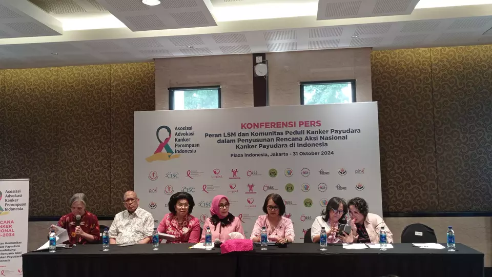 A2KPI (Asosiasi Advokasi Kanker Perempuan Indonesia) mengapresiasi Pemerintah atas peluncuran Rencana Kanker Nasional 2024 - 2034 di Jakarta, Kamis (31/10/2024)