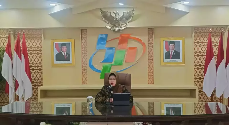 Pelaksana Tugas (Plt) Kepala BPS Amalia Adininggar Widyasanti dalam konferensi pers di Kantor BPS pada Jumat (1/11/2024). (Investor Daily/Arnoldus Kristianus)