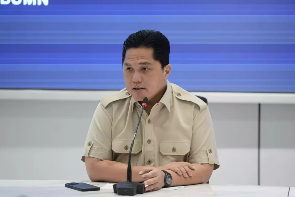 Menteri Erick Thohir dalam konferensi pers di Kementerian BUMN. Foto/BUMN 