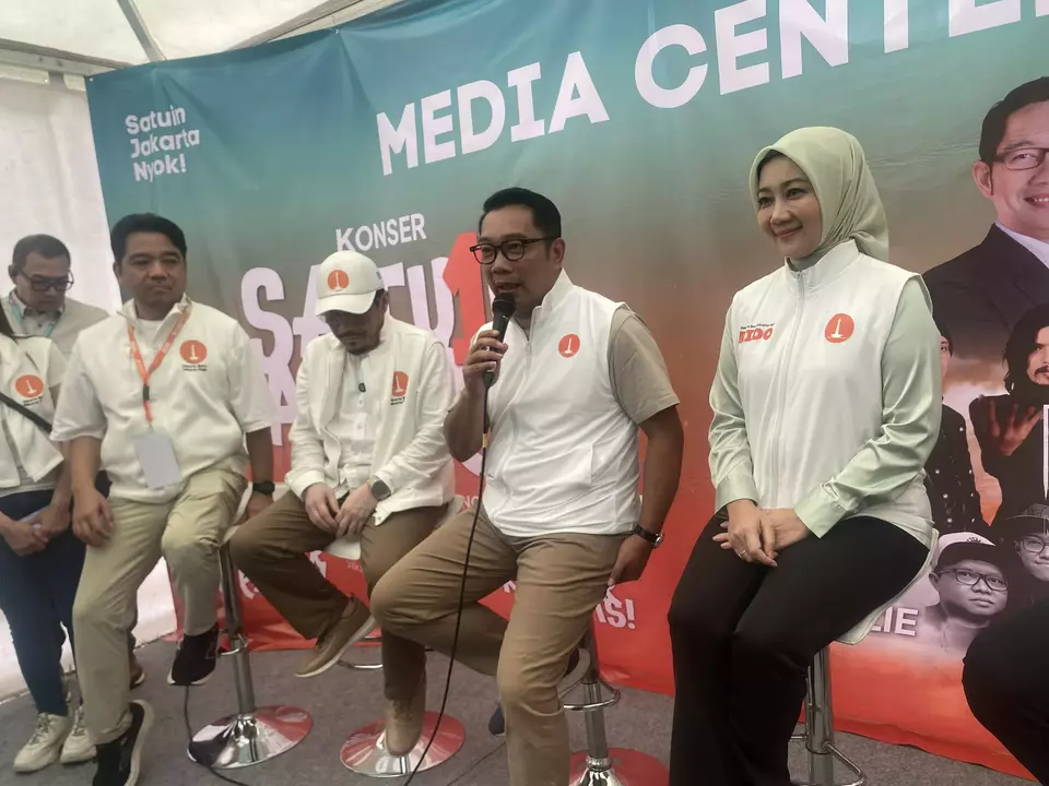 Paslon gubenur dan wakil gubenur nomor urut 1 DKI Jakarta, Ridwan Kamil dan Suswono (Beritasatu.com / Andrea Hosana)