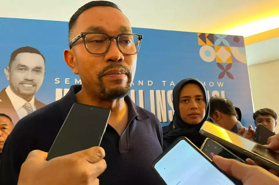 Wakil Ketua Komisi III DPR, Ahmad Sahroni saat mengisi seminar dan talk show di Kota Kediri, Jawa Timur. (B-Universe Photo/Anis Firmansah)