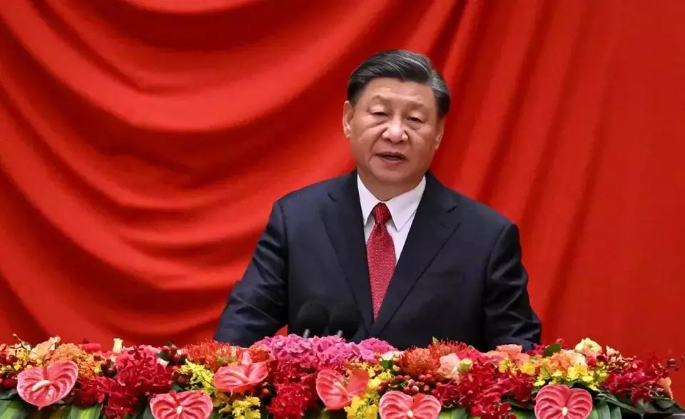Presiden China Xi Jinping menghadiri jamuan makan malam di Balai Agung Rakyat menjelang Hari Nasional China di Beijing, China pada 28 September 2023. (Foto: Jade Gao/ Pool/ via Reuters)