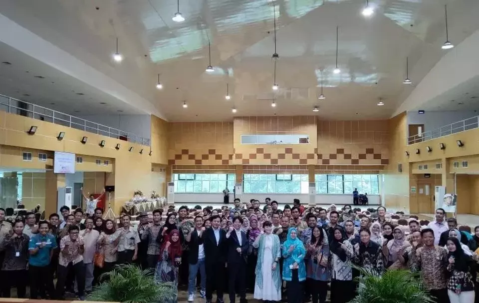Sosialisasi Pekerjaan Konstruksi Jepang yang diselenggarakan di Politeknik Negeri Jakarta, Rabu (11/12/2024). (Foto: ANTARA FOTO/ Asri Mayang Sari)