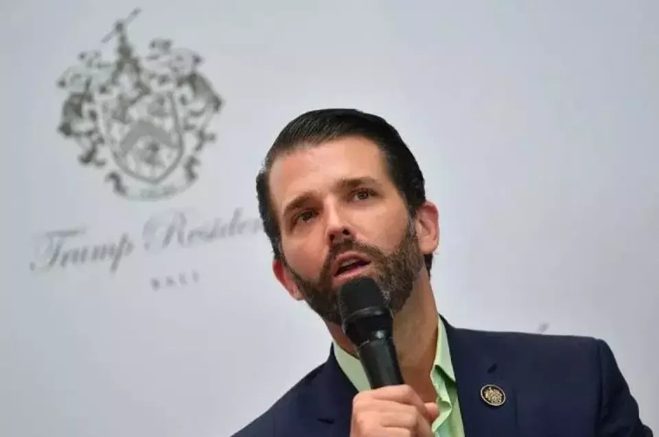 Putra sulung Presiden AS Donald Trump, Donald Trump Jr, selaku Executive Vice President Trump Organization menghadiri pra peluncuran Trump Residences Indonesia di kantor Marketing Gallery Trump Residences Indonesia, Jakarta (13/8/2019). (Foto: ANTARA/ Sigid Kurniawan/ pras)