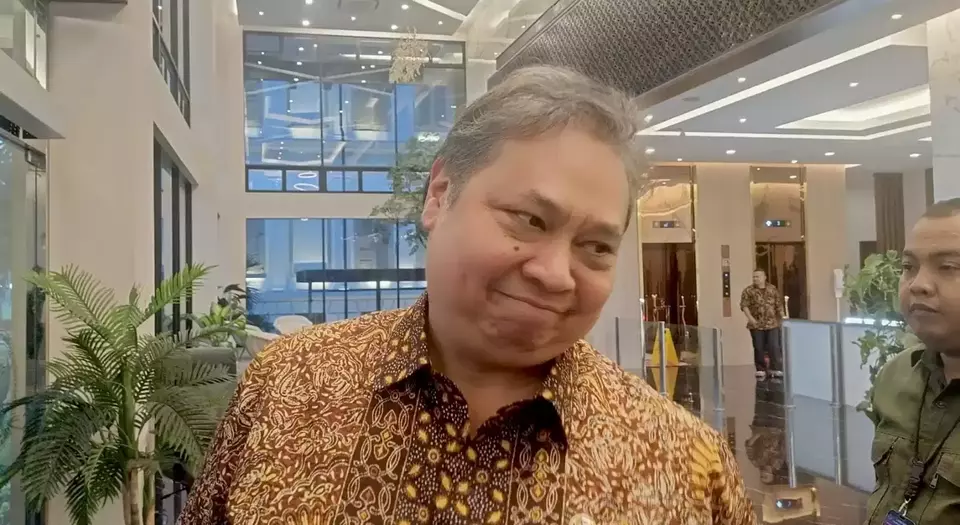 Menteri Koordinator Bidang Perekonomian Airlangga Hartarto di Kantor Kementerian Koordinator Bidang Perekonomian pada Rabu (8/1/2025).  (Investor Daily/Arnoldus Kristianus)

