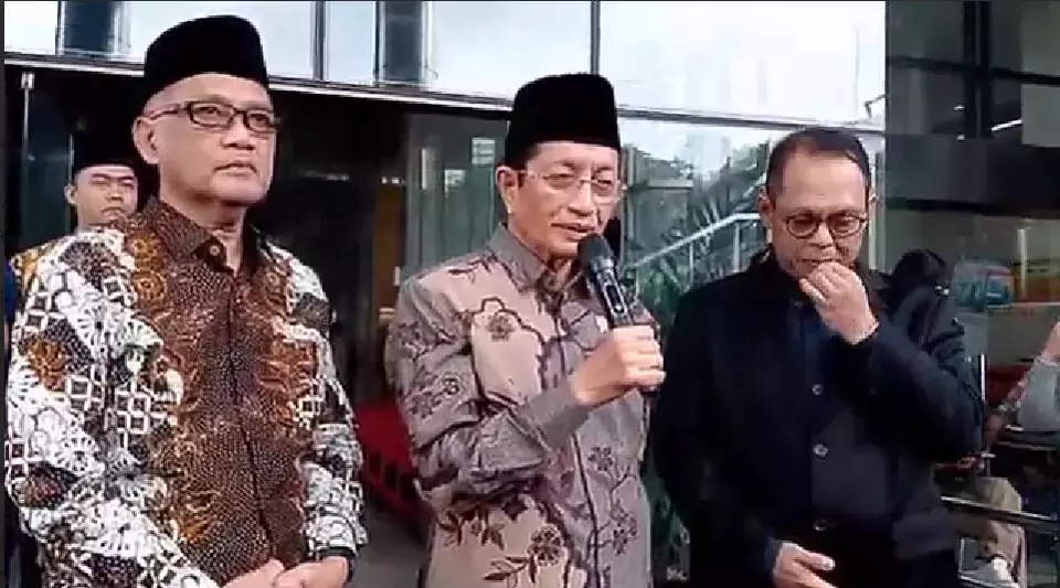 Menteri Agama Nazaruddin Umar saat mendatangi KPK, Kamis (23/1/2025)