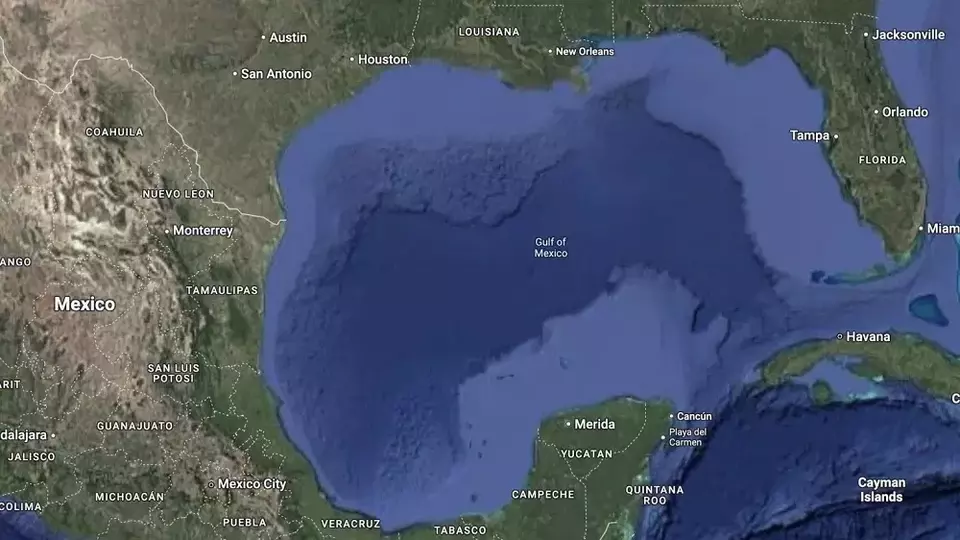 Teluk Meksiko (Gulf of Mexico) seperti yang terlihat di Google Maps. (Sumber: Google Maps)