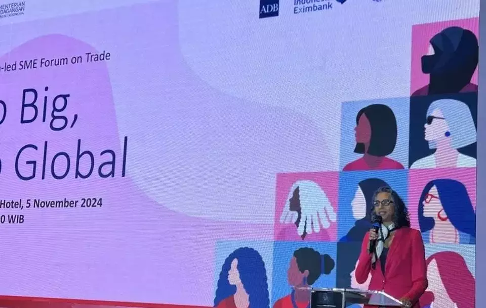 Wakil Duta Besar Australia untuk Indonesia Gita Kamath dalam acara Women-led SME Forum on Trade di Jakarta, Selasa (5/11/2024). (Foto: ANTARA/Kuntum Riswan)