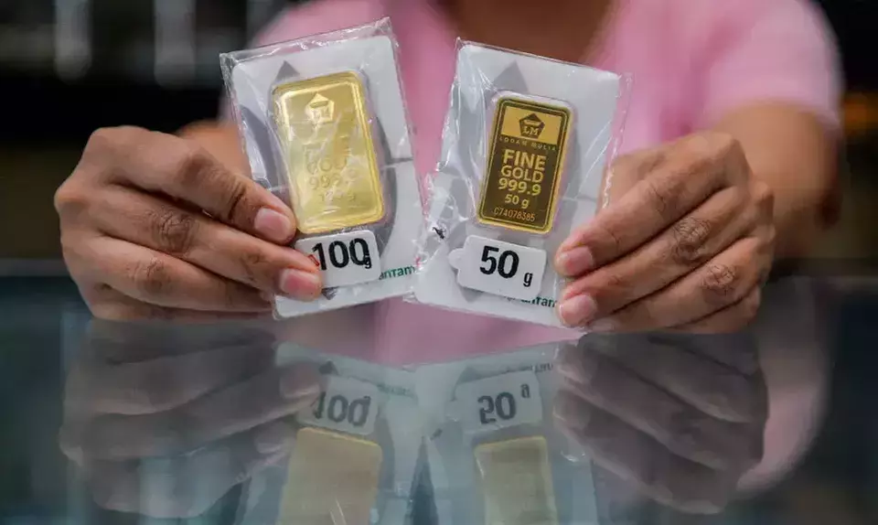 Ilustrasi harga emas Antam (ANTM). (Foto: Antara/Raisan Al Farisi)