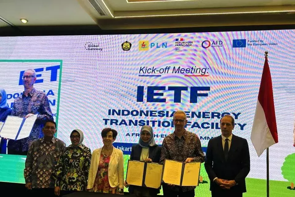 Suasana peluncuran Indonesia Energy Transition Facility (IETF) yang merupakan pemberiah hibah dana dari Uni Eropa dan Prancis kepada Indonesia untuk mendukung transisi energi di Jakarta, Rabu (5/2/2025). (Foto: ANTARA/Kuntum Riswan)