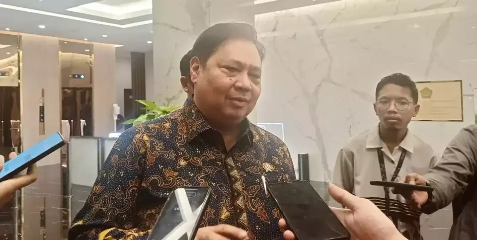 Menteri Koordinator Bidang Perekonomian Airlangga Hartarto di Kantor Kementerian Koordinator Bidang Perekonomian pada Jumat (21/2/2025). (Investor Daily/Arnoldus Kristianus)

